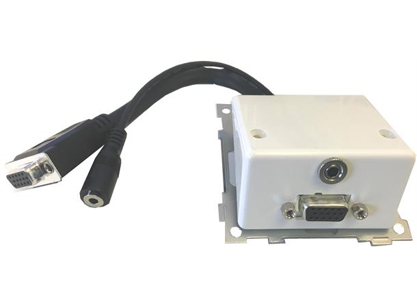 Tilkoblingspanel - VGA Audio ELKO Sentralplate Skrå 